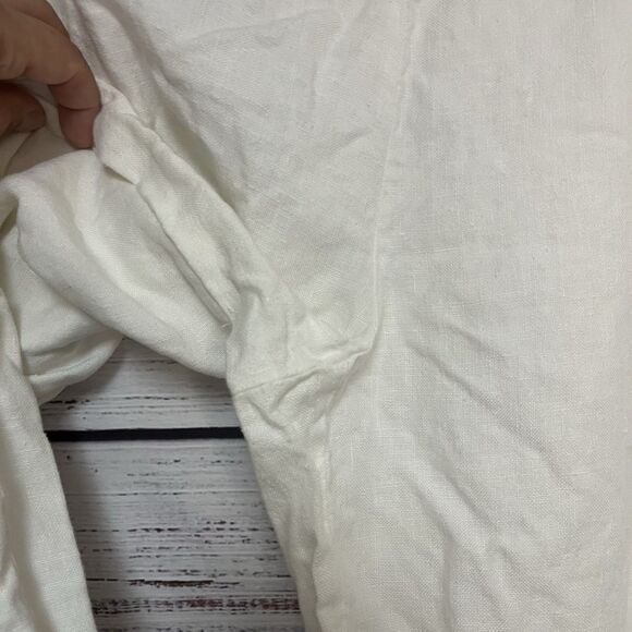 Eileen Fisher Women's Linen Wide-Leg Pants, Size Petite L, Cropped Lagenlook Zip - Picture 5 of 7